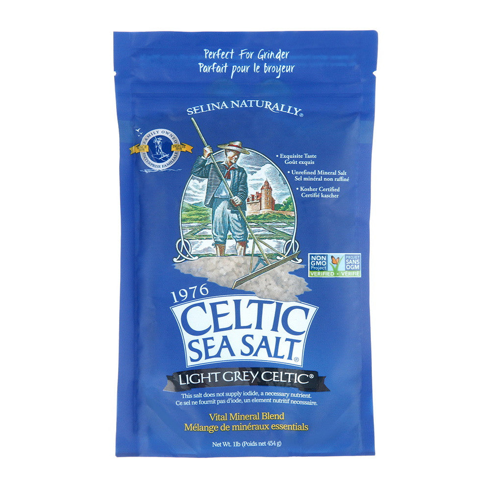 Celtic Sea Salt Light Grey Coarse Sea Salt by Selina Naturally, 16 Oz
